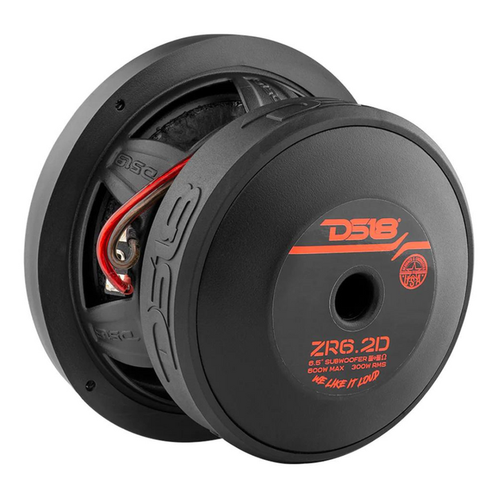 Subwoofer DS18 ZR6.2D de 6,5" con bobina móvil de aluminio de 1,5" - 300 vatios Rms 2 ohmios DVC