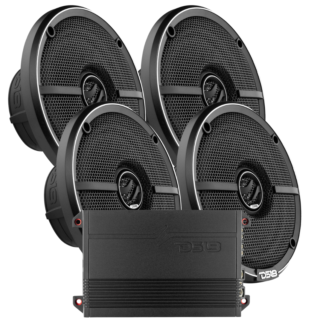 DS18 Combo - 4x ZXI-654 6.5" Coaxial Speakers with G1000.4D Amplifier