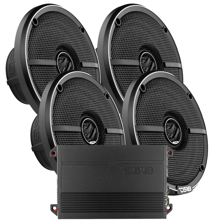 DS18 Combo - 4x ZXI-654 6.5" Coaxial Speakers with G1000.4D Amplifier