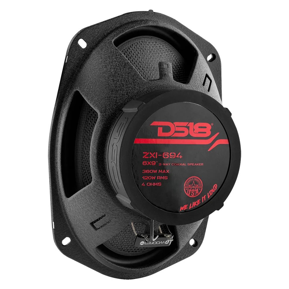 DS18 Combo - ZXI-62C 6.5" 2-Way Component Set - ZXI-694 6x9" Coaxial Speakers- G1800.4D 4-Channel Amplifier
