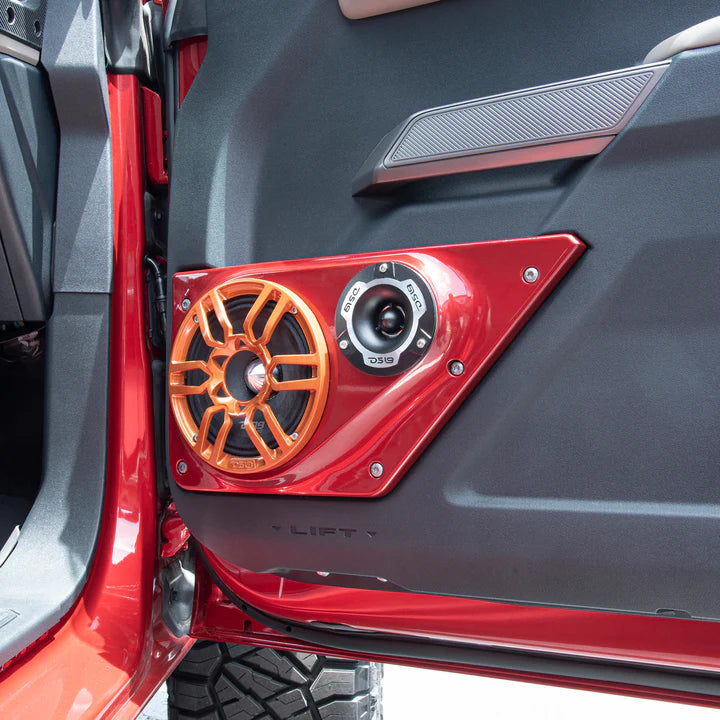 Ford Bronco 6ta generación de 2021 en adelante - Paneles de parlantes de puerta delantera DS18 - Se adapta a 2 tweeters de 6.5" y 2x 3.5"