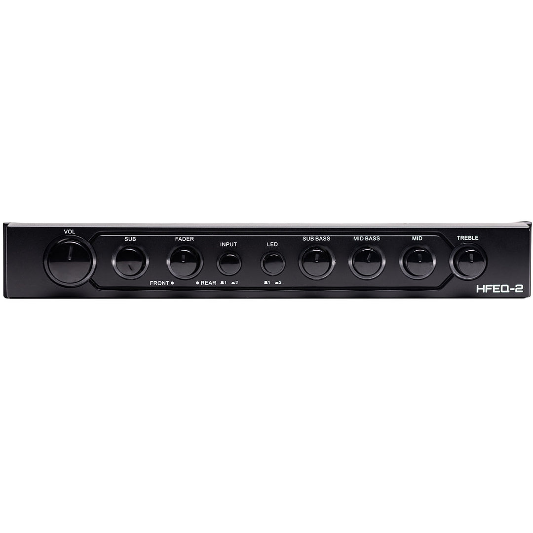 Hifonics HFEQ-2 1/2 Din 4-Band Graphic Equalizer with Front, Rear and Active Crossover