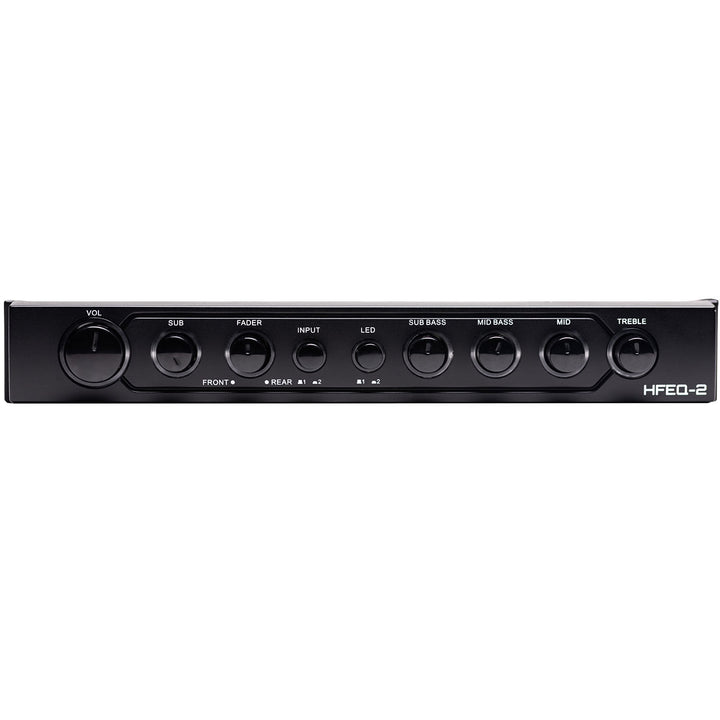 Hifonics HFEQ-2 1/2 Din 4-Band Graphic Equalizer with Front, Rear and Active Crossover