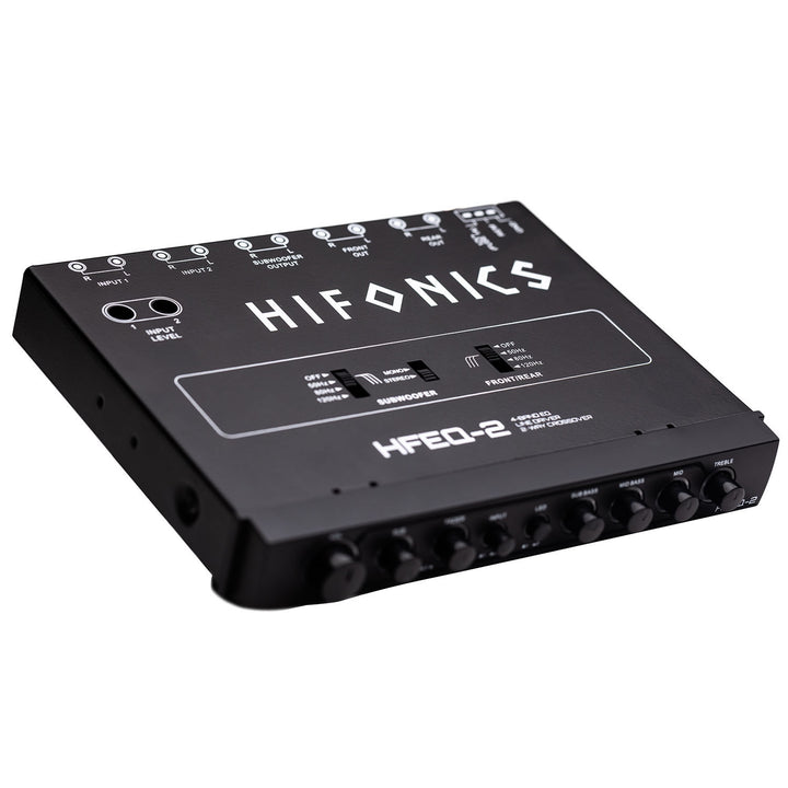 Hifonics HFEQ-2 1/2 Din 4-Band Graphic Equalizer with Front, Rear and Active Crossover