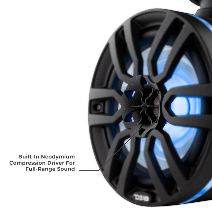 Jeep Wrangler JK y JKU 2007-2018 - Tubo de montaje DS18 con 4 parlantes de torre negros NXL-X8TP de 8" - 125 vatios Rms 4 ohmios