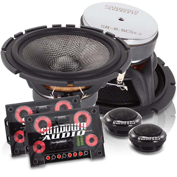 Sundown Audio 6.5" High Fidelity Component Speakers with 2-Way Crossovers - 125 Watts Rms 4-ohm