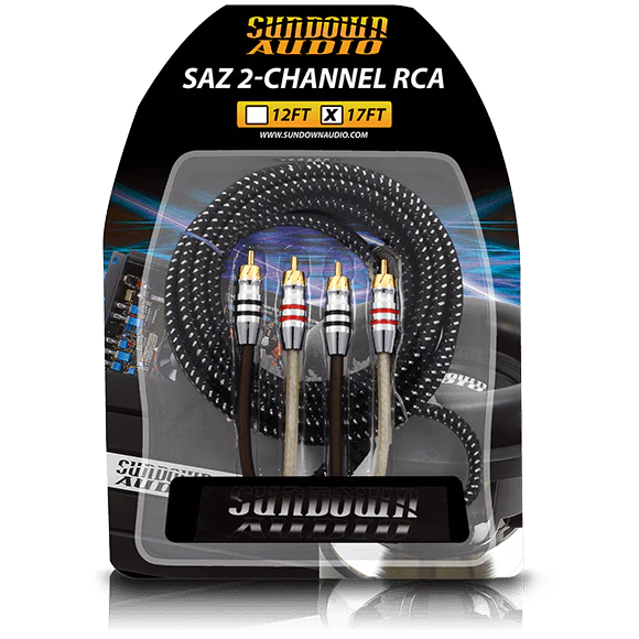 Sundown Audio SAZ Series 17 Foot 2-Channel Interconnect Rca Signal Cable with Twisted Oxygen-free Copper Wire