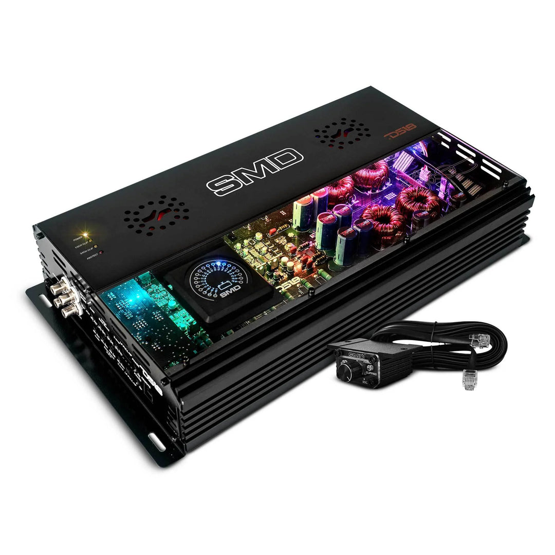 SMD 500.4AB 4-Channel Amplifier with VM-1 Voltmeter and Digital LED Lights - 4 x 500 Watts Rms @ 2-ohm