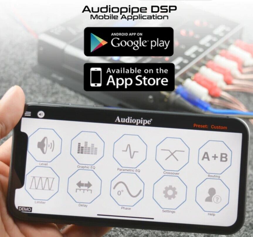 Audiopipe ADPS-CLEAN-APP Procesador de sonido digital de 8 canales con control de aplicación