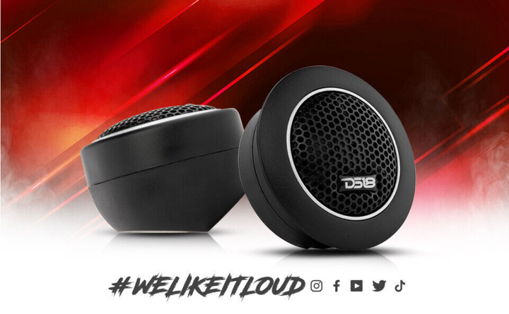 DS18 CXT 1.92" Neodymium Dome Tweeters with Aluminum Body and 1" Silk Voice Coil - 60 Watts Rms 4-ohm