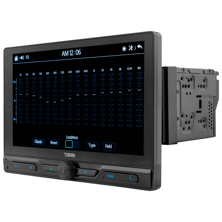 Radio DS18 DDX10.5ML de un solo DIN con pantalla táctil flotante de 10.5" - Bluetooth, Mirror Link y USB