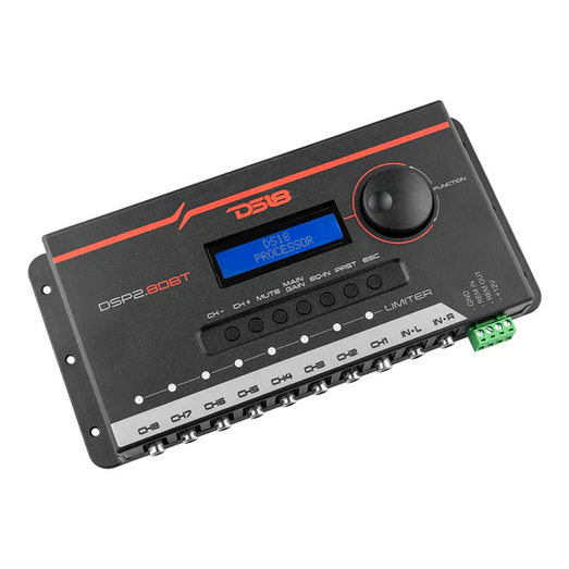 DS18 DSP2.8DBT Procesador de sonido digital (DSP) de 8 canales con pantalla LCD y conectividad Bluetooth