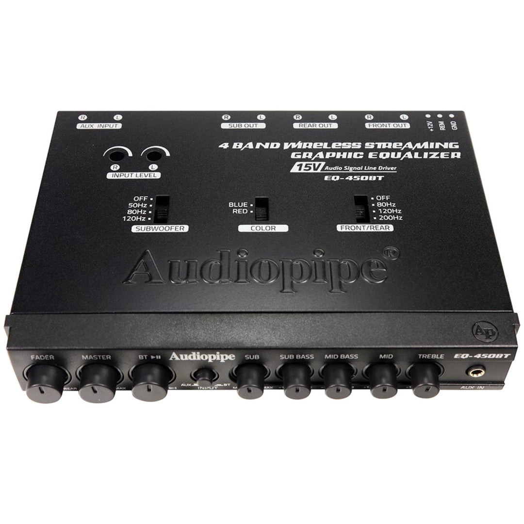 Audiopipe EQ-450BT Ecualizador gráfico de 4 bandas en tablero con Bluetooth