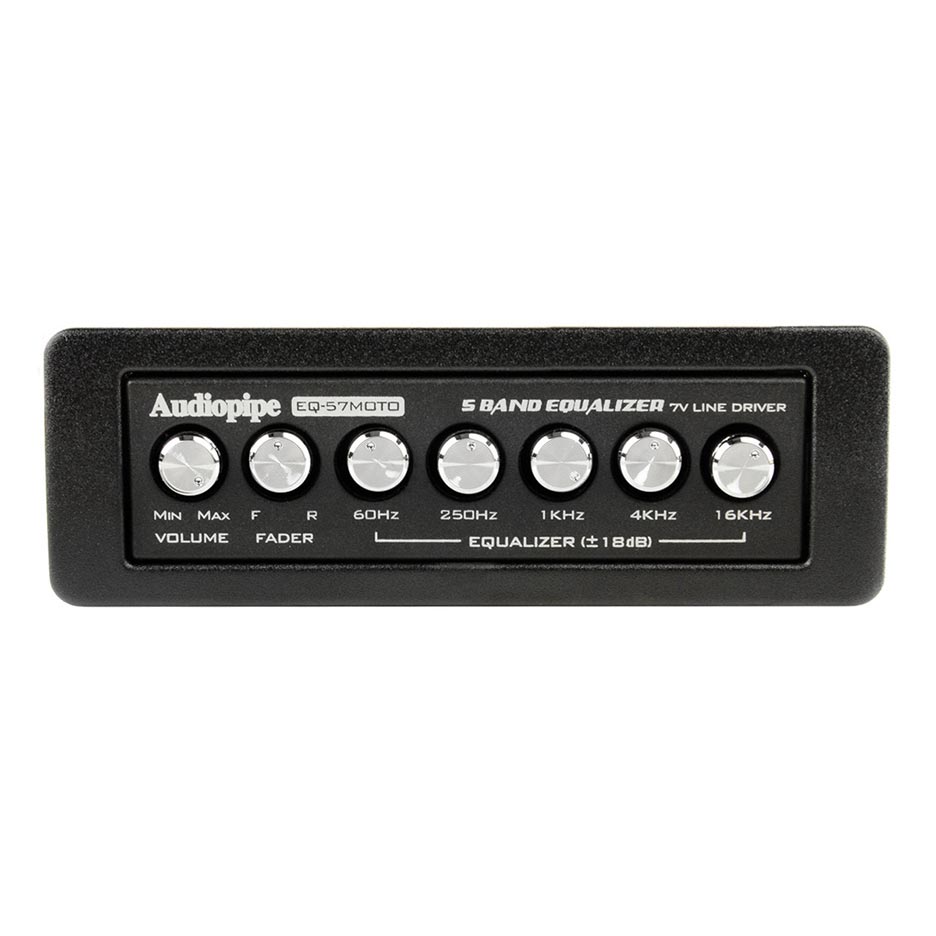 Audiopipe EQ-57MOTO Mini ecualizador gráfico de 5 bandas para tablero con subcontrol