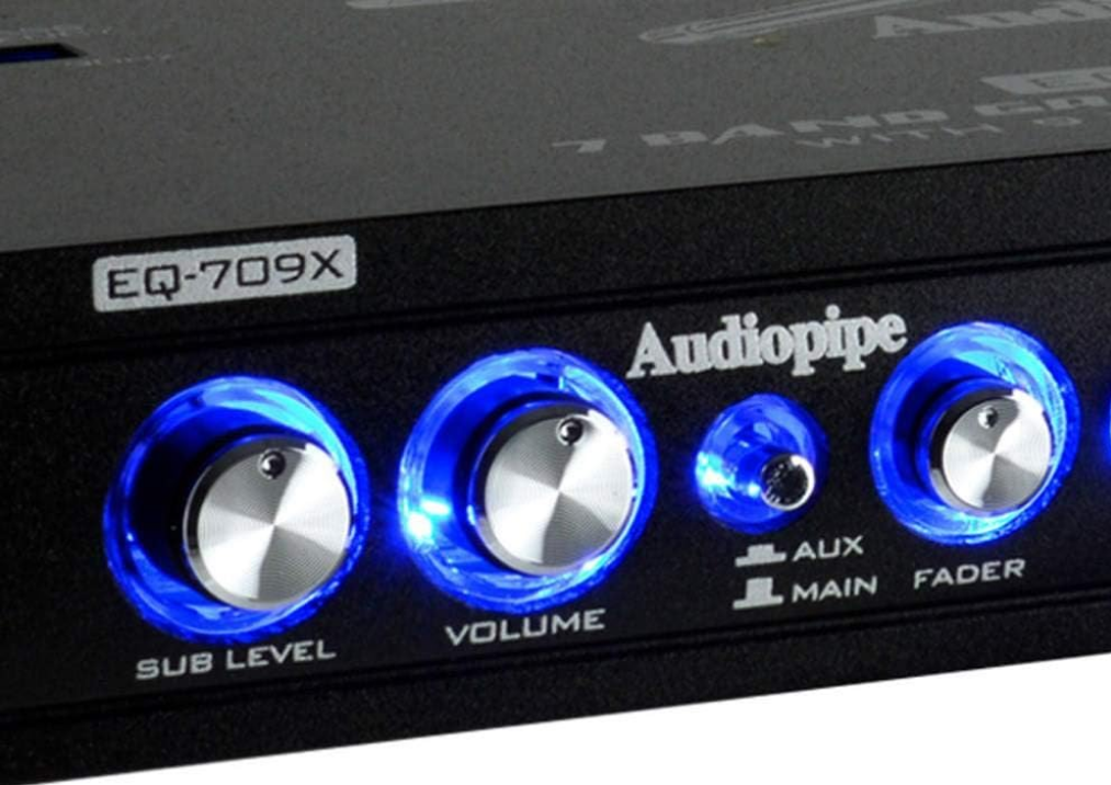 Audiopipe EQ-709X Ecualizador gráfico de 7 bandas para tablero con control de subwoofer
