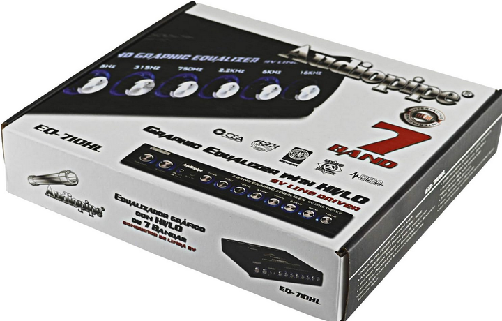 Audiopipe EQ-710HL Ecualizador de 7 bandas para tablero con convertidor de salida de línea