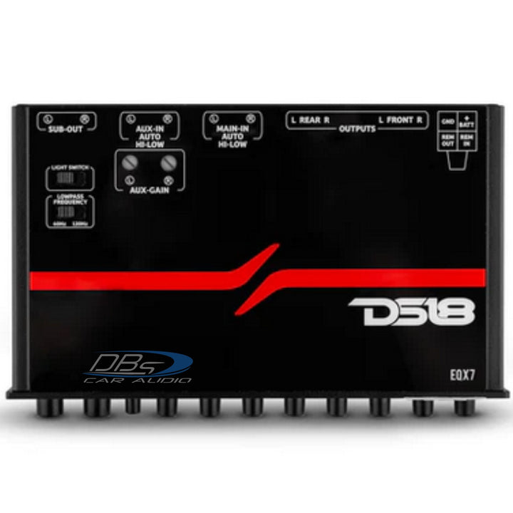 DS18 EQX7 Ecualizador gráfico de 7 bandas para tablero con perilla de control de subwoofer