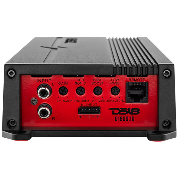 Amplificador de subwoofer monobloque Clase D DS18 G1800.1D - 1 x 600 vatios Rms a 1 ohmio