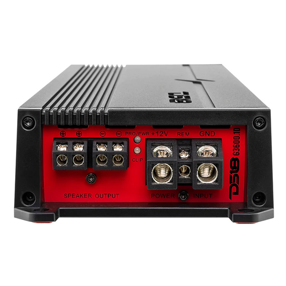 Amplificador de subwoofer monobloque Clase D DS18 G3600.1D - 1 x 1200 vatios Rms a 1 ohmio