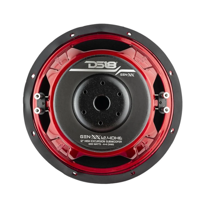 DS18 GEN-XX12.4DHE Subwoofer de 12" con bobina móvil de aluminio negro de 2" - 600 vatios Rms 4 ohmios DVC