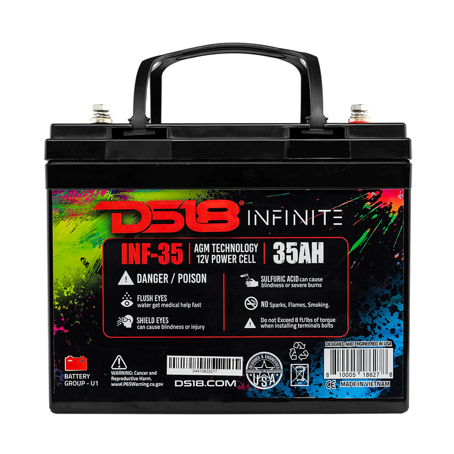 DS18 INF-35AH Batería de audio para automóvil AGM de 12 voltios - 1250 vatios Rms | 35Ah