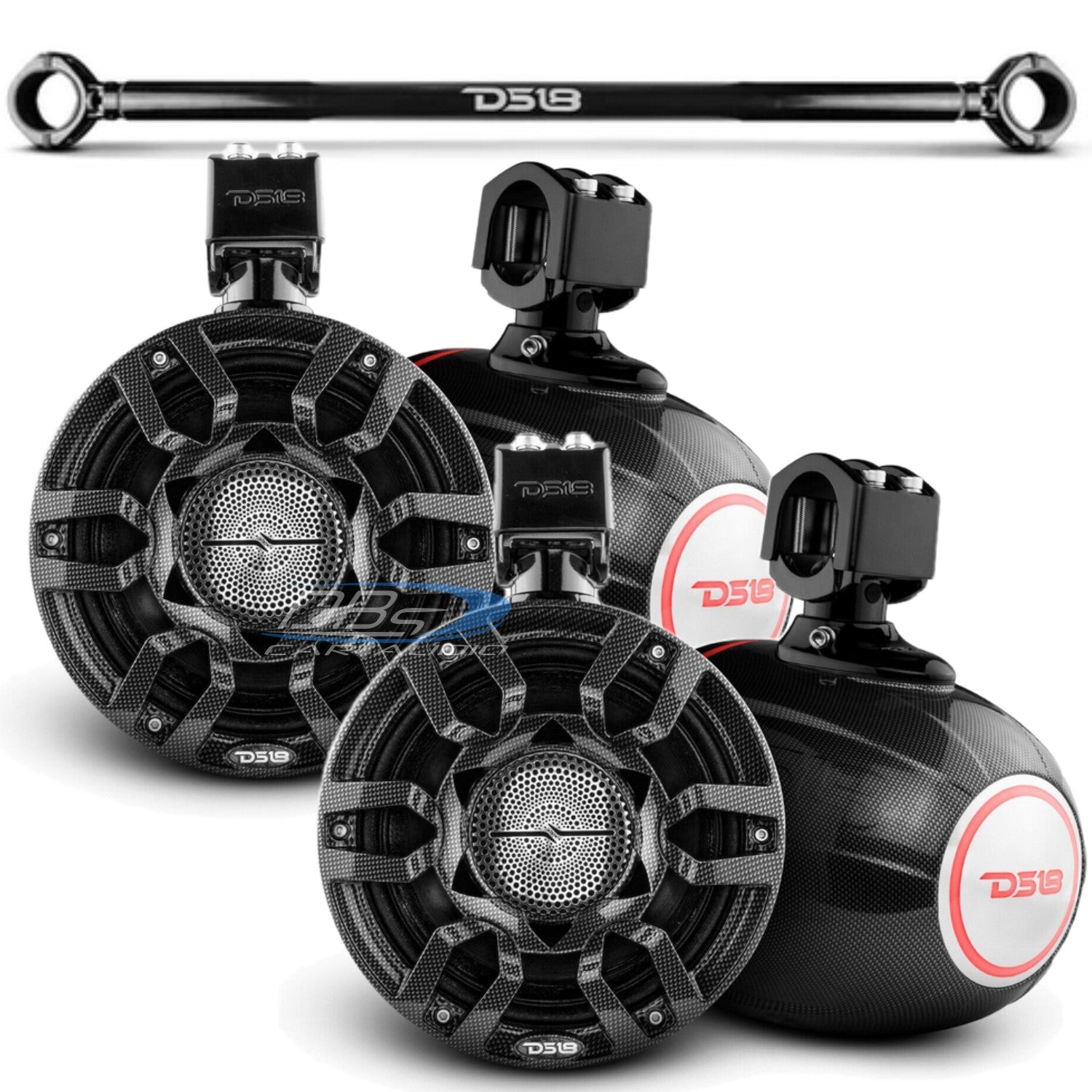 DS18 Jeep Wrangler JK, JKU ＆ JL (2007-2019) ミッドレンジとツイーター アンロード10インチ エンクロージャボックス 810005180788 DS18 JK-SBAR⁄PINK Exclusive Overhead Audio Bar System for JK⁄JKU Jeeps(4x  8\" Speakers 4x3.72\" Tweeters 2x1\" Drivers) Pink