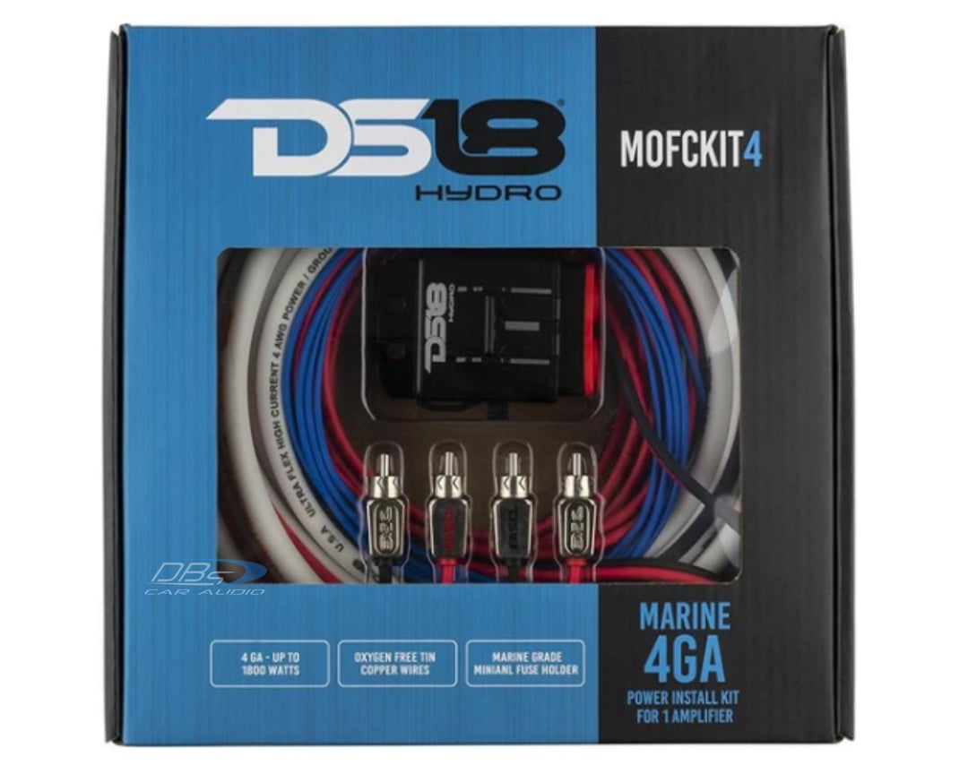 Kit de cableado de amplificador marino DS18 MOFCKIT4 calibre 4, fabricado con alambre de cobre estañado OFC