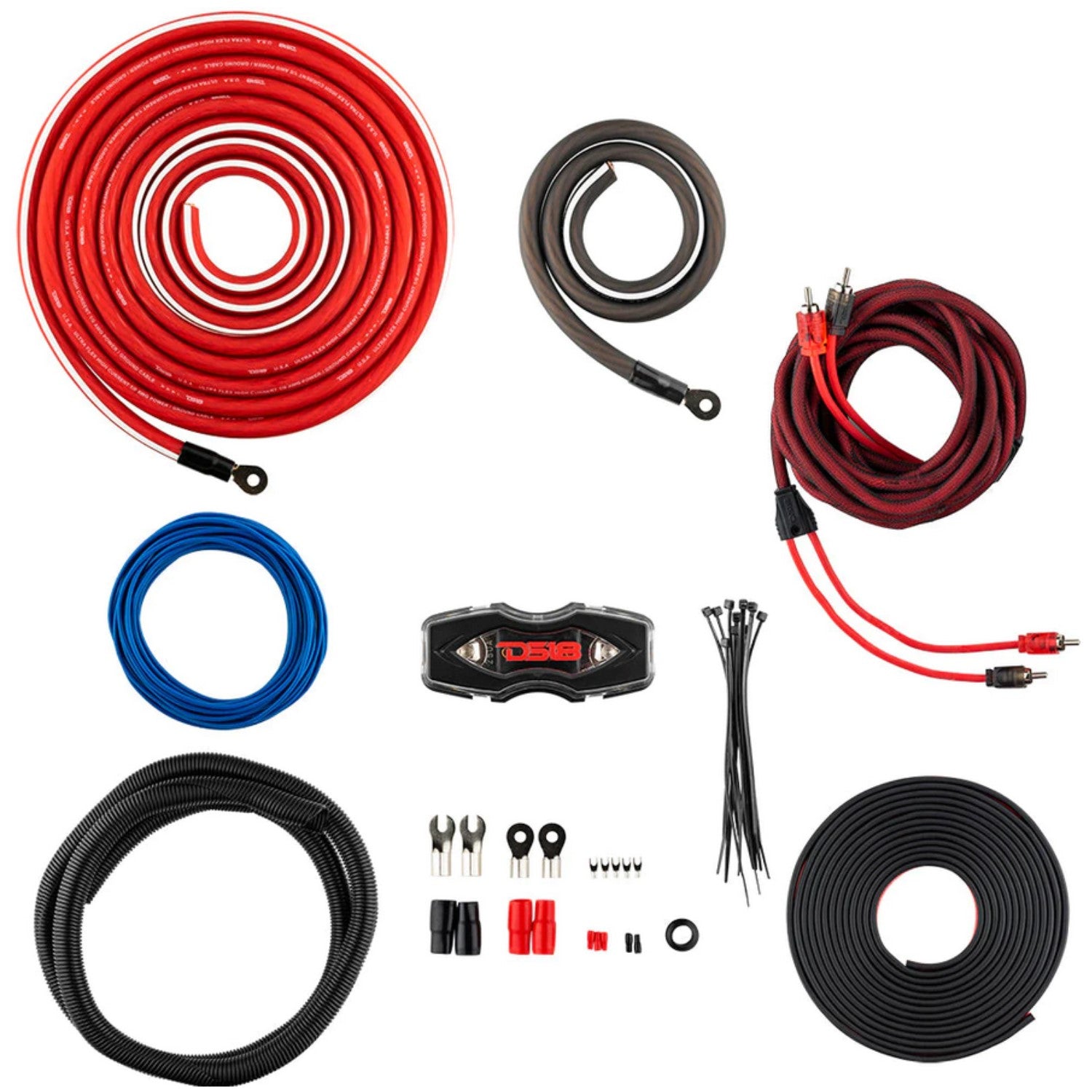 DS18 OFCKIT0 1/0 Gauge Amplifier Wiring Kit - OFC Copper Wire