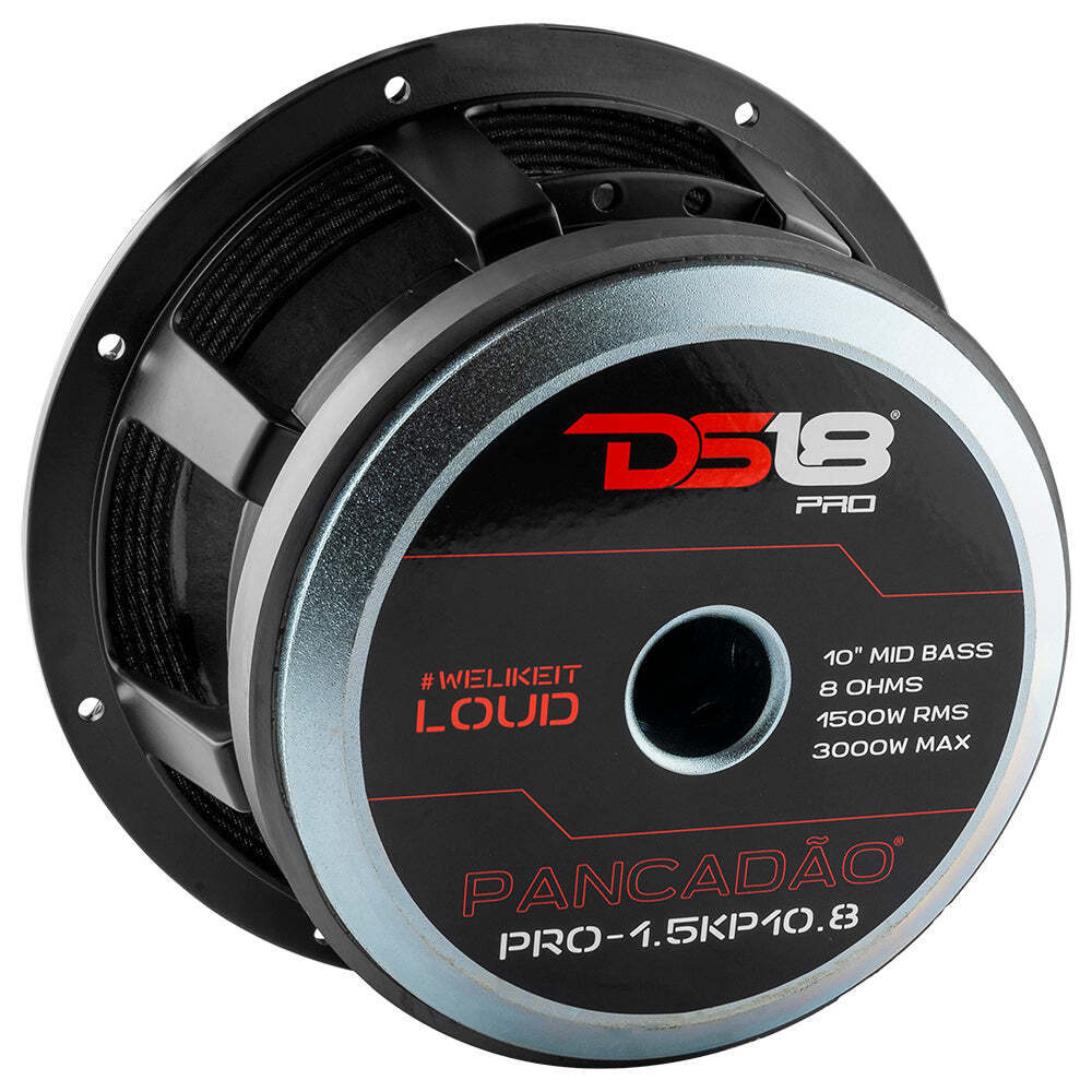 DS18 PRO-1.5KP10.8 10" Mid-Bass Loudspeaker with Classic Dust Cap and 3" Voice Coil - 1500 Watts Rms 8-ohm