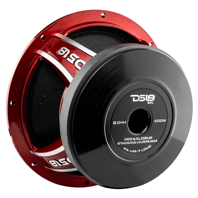DS18 PRO-EXL108MB 10" Mid-Bass Loudspeaker with Classic Dust Cap and 3" Voice Coil - 600 Watts Rms 8-ohm