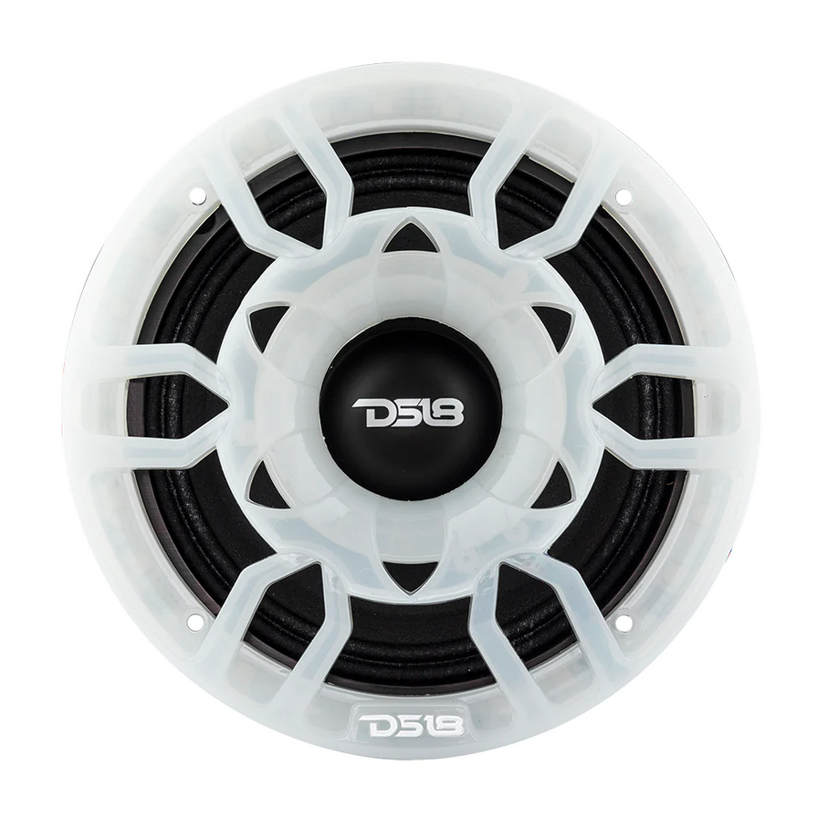 DS18 PRO-GRILL6RGB Cubiertas protectoras universales de plástico para parrilla de altavoz de 6,5" con luces LED RGB integradas
