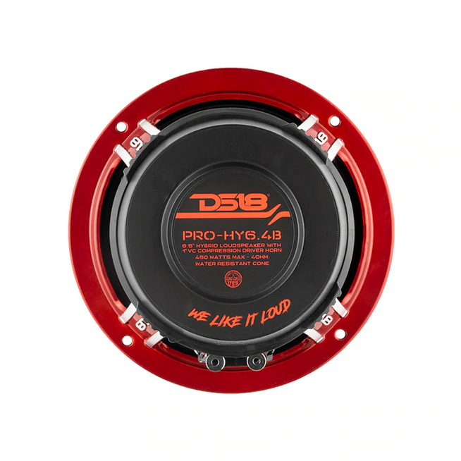 DS18 PRO-HY6.4B 6.5" Full-Range 2-Way Loudspeaker with Built-in Compression Driver - 225 Watts Rms 4-ohm
