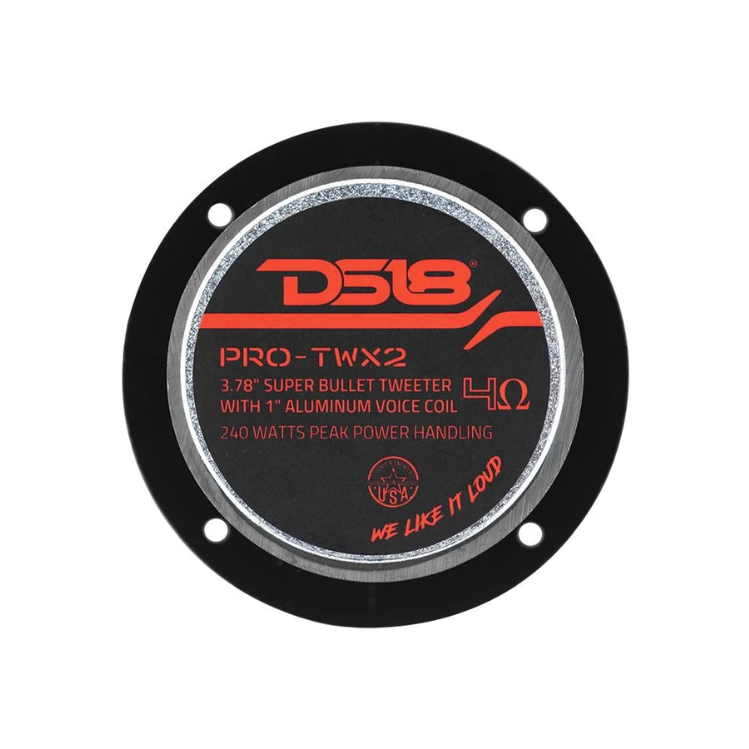 DS18 PRO-TWX2 Súper tweeters tipo bala de compresión de 3,8" con bobina móvil de aluminio de 1" - 120 vatios Rms 4 ohmios