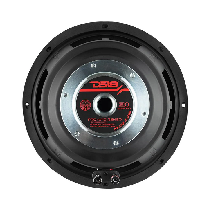 DS18 PRO-W10.2SNEO 10" Neodymium Mid-Bass Woofer with Water Resistant Cone and 2.5" Voice Coil - 400 Watts Rms 2-ohm SVC