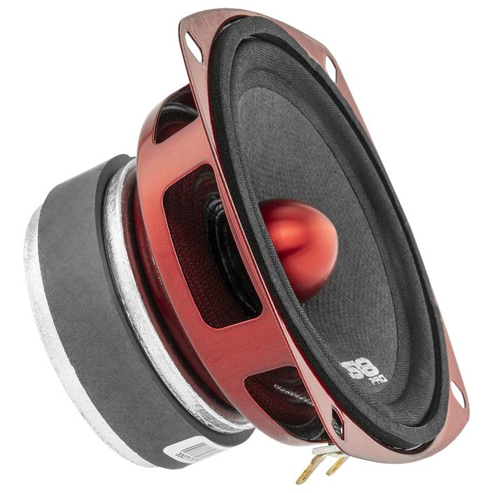 DS18 PRO-X4.4BM 4" Mid-Range Loudspeaker with Red Aluminum Bullet and 1" Voice Coil - 100 Watts Rms 4-ohm