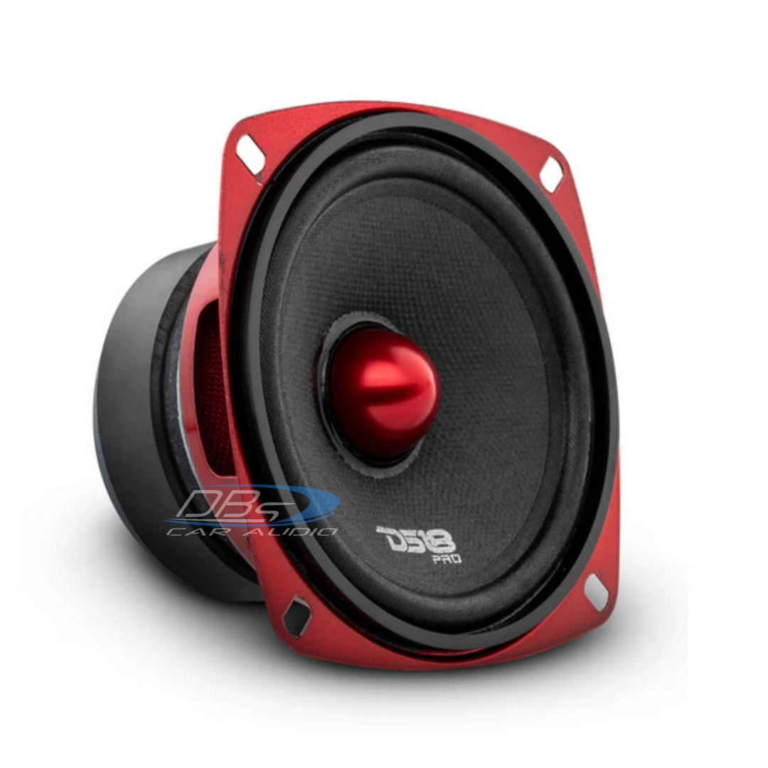 DS18 PRO-X4.4BM 4" Mid-Range Loudspeaker with Red Aluminum Bullet and 1" Voice Coil - 100 Watts Rms 4-ohm