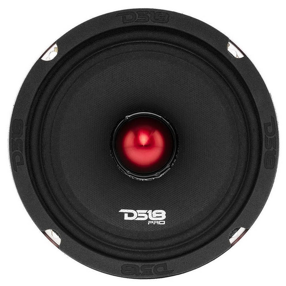 DS18 PRO-X6BM 6.5" Mid-Range Loudspeaker with Red Aluminum Bullet and 1.5" Voice Coil - 250 Watts Rms 4-ohm