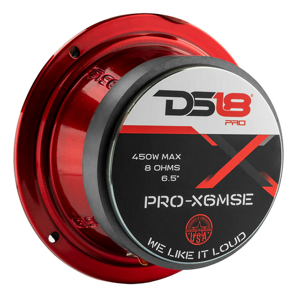DS18 PRO-X6MSE 6.5" Mid-Range Loudspeaker with Sealed Basket and 1.5" Voice Coil - 225 Watts Rms 8-ohm