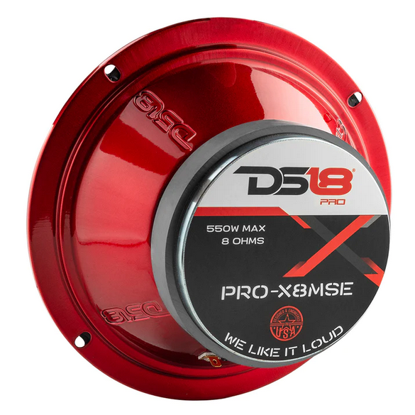DS18 PRO-X8MSE 8" Mid-Range Loudspeaker with Sealed Basket and 1.5" Voice Coil - 275 Watts Rms 8-ohm