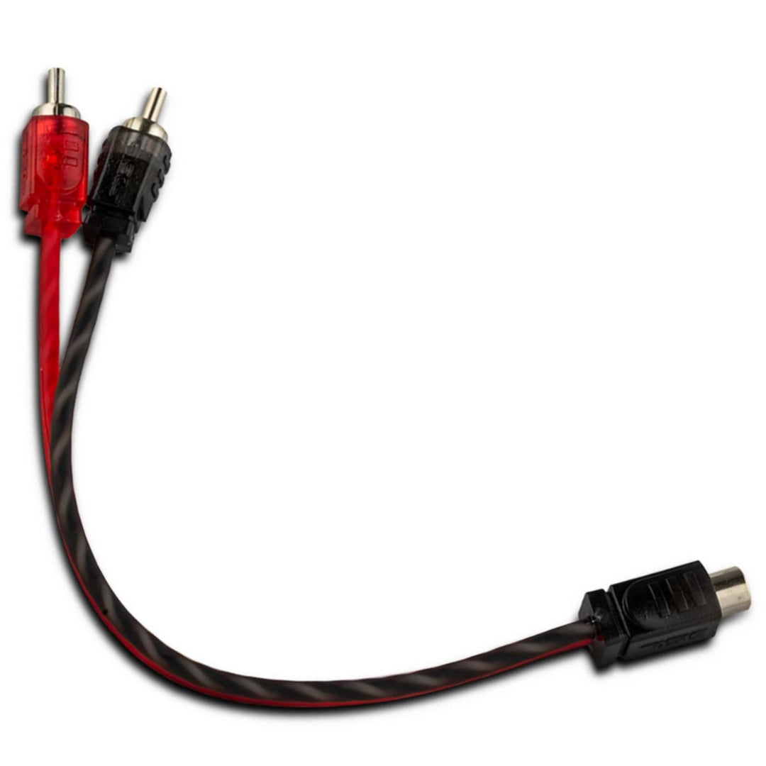 Cable adaptador divisor Rca DS18 RCA-1F2M con 1 entrada hembra a 2 salidas macho - Interconexión trenzada ultraflexible