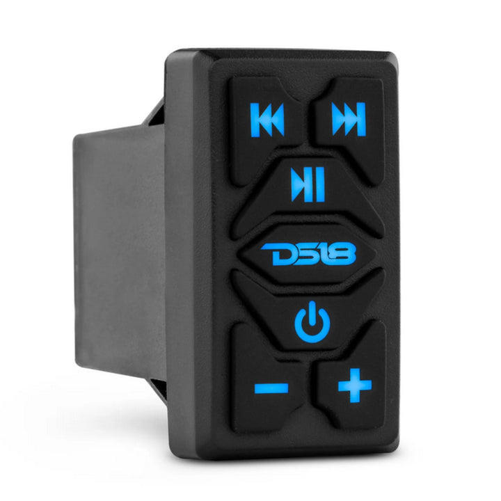 Interruptor basculante marino DS18 RKS-BT con transmisor Bluetooth, AUX, salida RCA, salida remota, IOS y Android