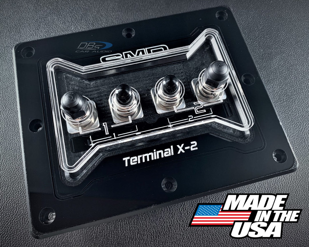 SMD TX-2 2-Channel Speaker Box Terminal Plate with Stainless / Aluminum Hardware and Clear Acrylic Cover - Made in the USA