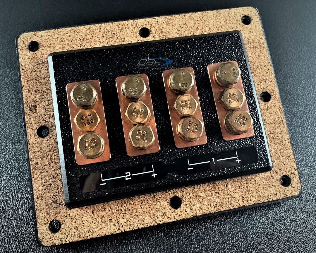 Placa terminal de caja de altavoz SMD TX-2 de 2 canales con herrajes de cobre sin oxígeno y cubierta acrílica transparente, fabricada en EE. UU.