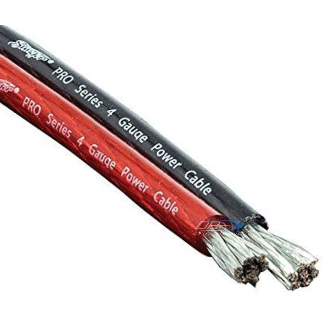 Cable de alimentación o tierra de cobre 100% libre de oxígeno Stinger calibre 4 estañado OFC - pieza de 5 pies - rojo o negro