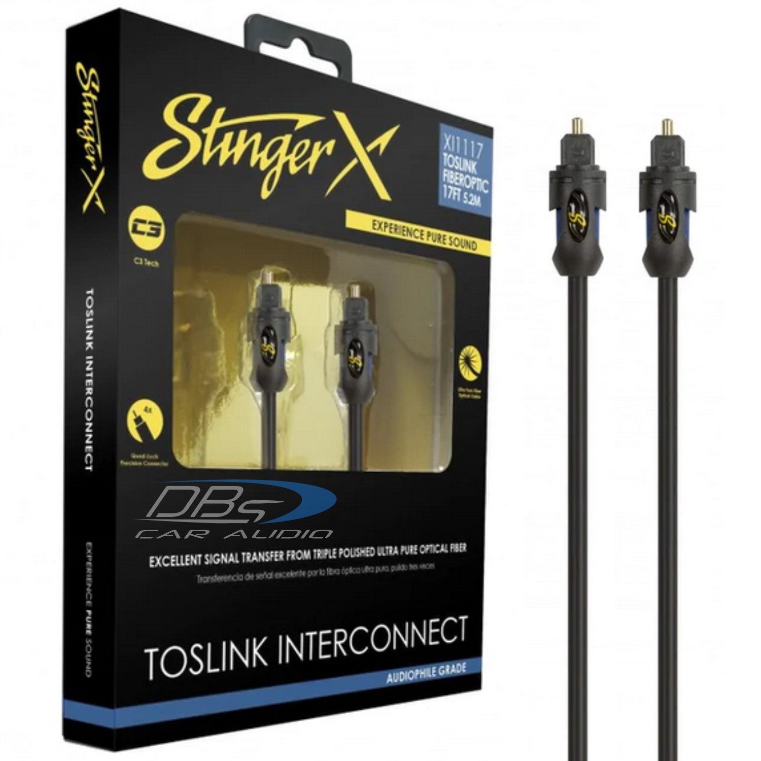 Stinger XI116 6 Foot Toslink Fiber Optic Interconnect Cable - DB's