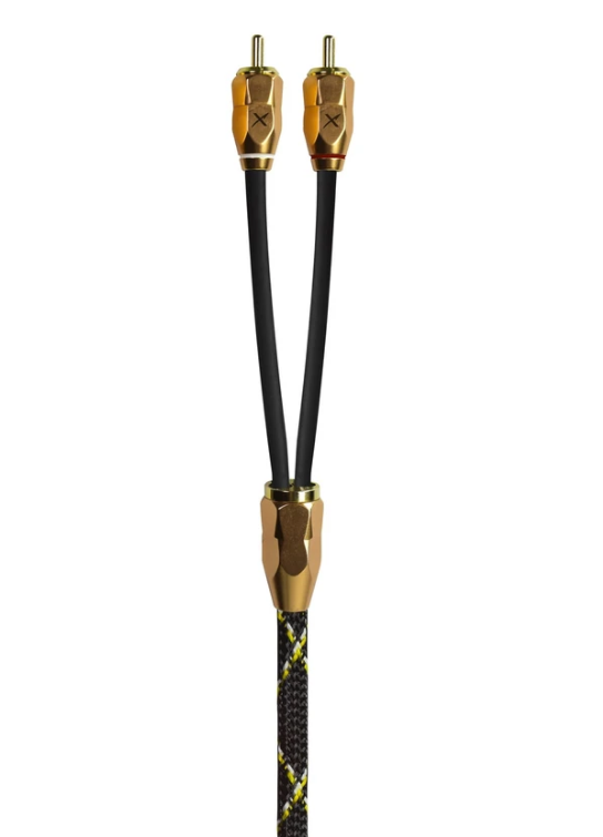 Stinger XI3212 X3 Series Cable de señal Rca de interconexión para audiófilos de 12 pies - Cable de cobre trenzado direccional de 2 canales sin oxígeno