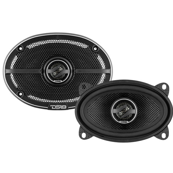 DS18 ZXI-464 4x6" 2-Way Coaxial Speakers with Kevlar Cone and Built-in Tweeters - 60 Watts Rms 4-ohm