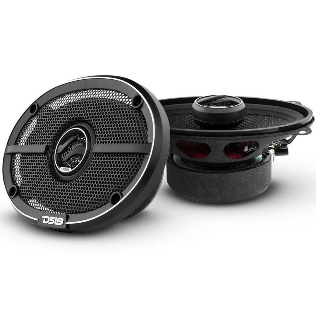 DS18 ZXI-464 4x6" 2-Way Coaxial Speakers with Kevlar Cone and Built-in Tweeters - 60 Watts Rms 4-ohm