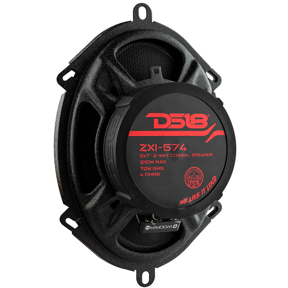 DS18 ZXI-574 5x7" 2-Way Coaxial Speakers with Kevlar Cone and Built-in Tweeters - 70 Watts Rms 4-ohm