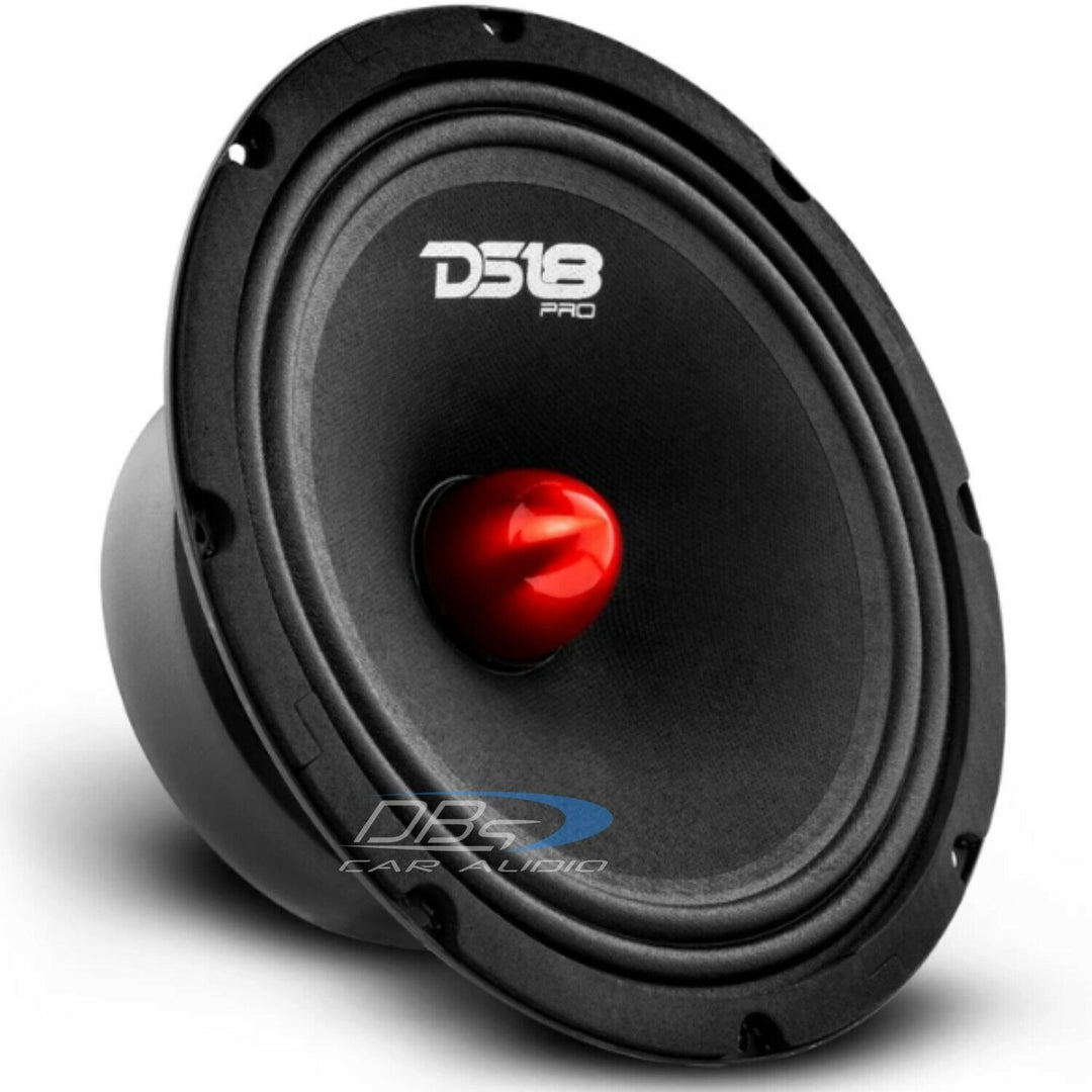 DS18 Combo - 4x PRO-GM8.4B 8" Mid-Range Loudspeakers with 4x PRO-TWX1/BK 3.8" Bullet Super Tweeters